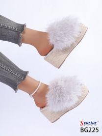 Klapki z futerkiem damskie(36-41/12P)