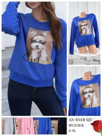 Bluzy bez kaptura damskie (S-XL/8szt)