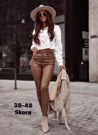 Spodnie ekoskóra damskie (38-48/10SZT)